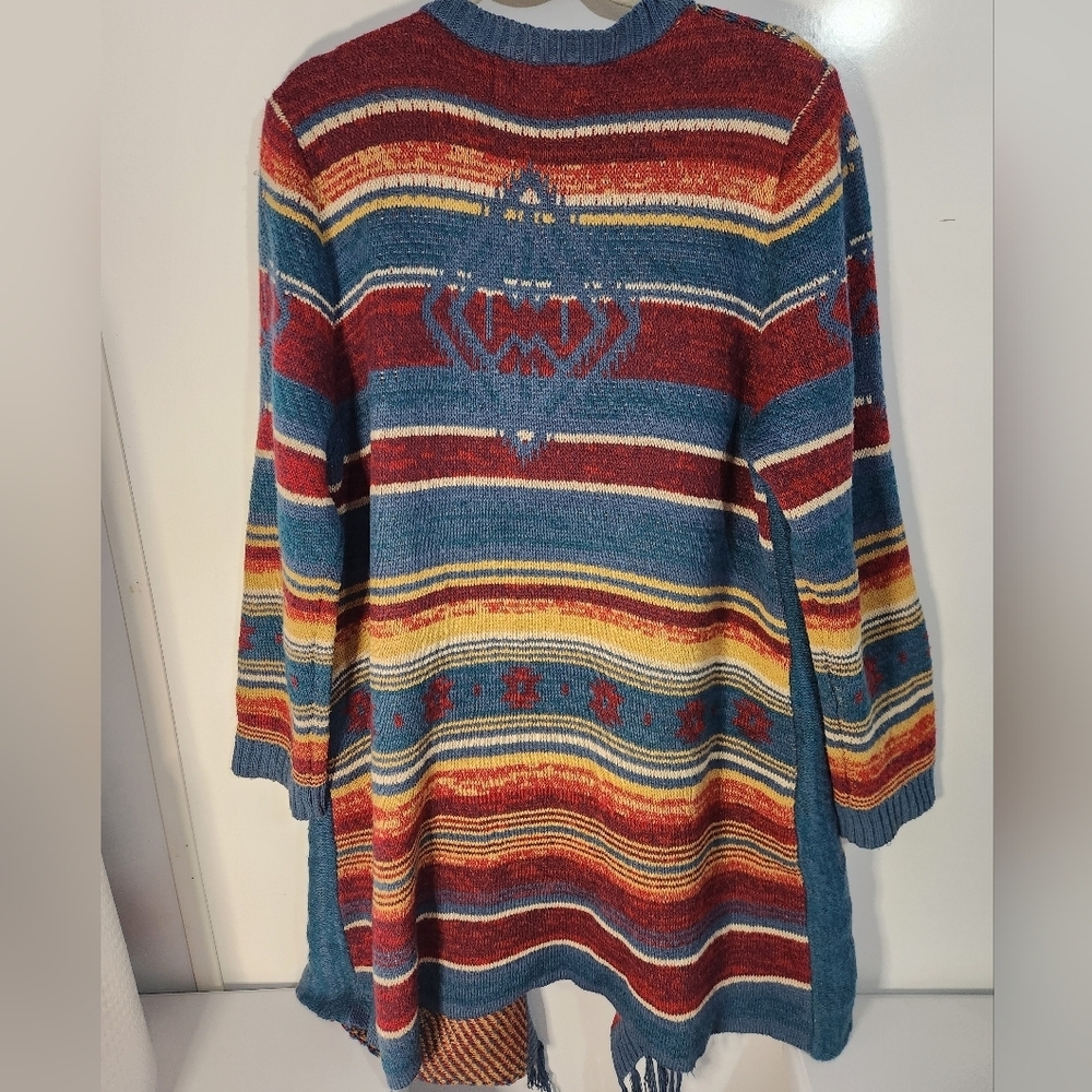 Back In The Saddle Multicolor Striped Cardigan, Size 1x - Picture 4 of 7